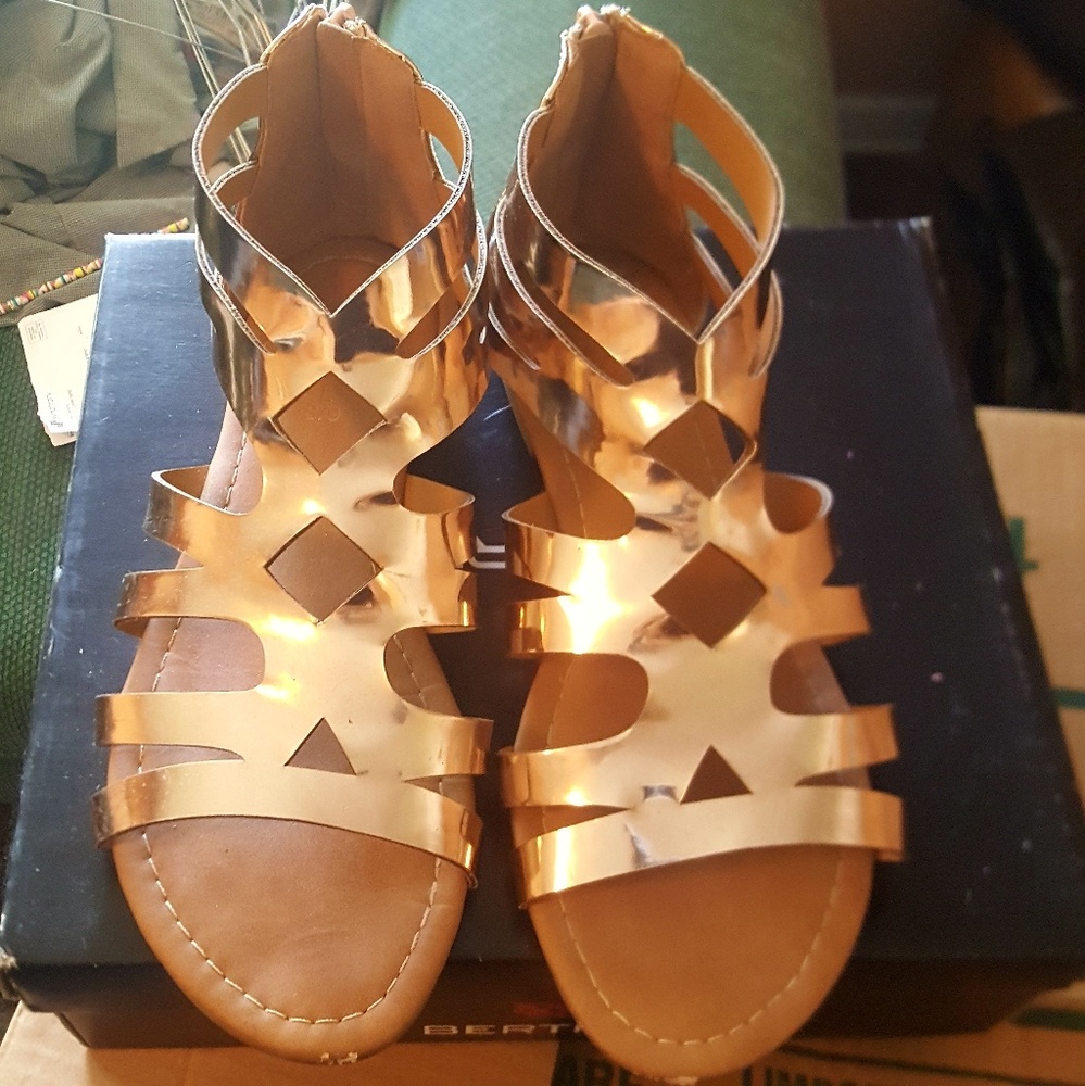 Metallic Rose gold sandals
